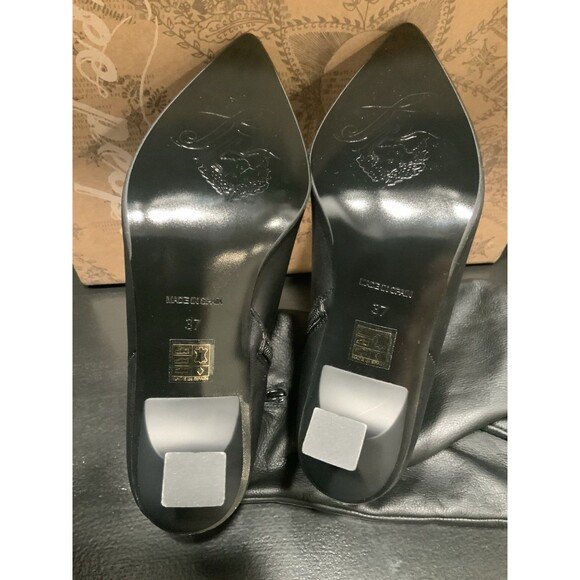 NIB Free People Rocky Slouch Black Leather Boots /37 EU / 6.5 US / Retail $298 - Picture 11 of 12